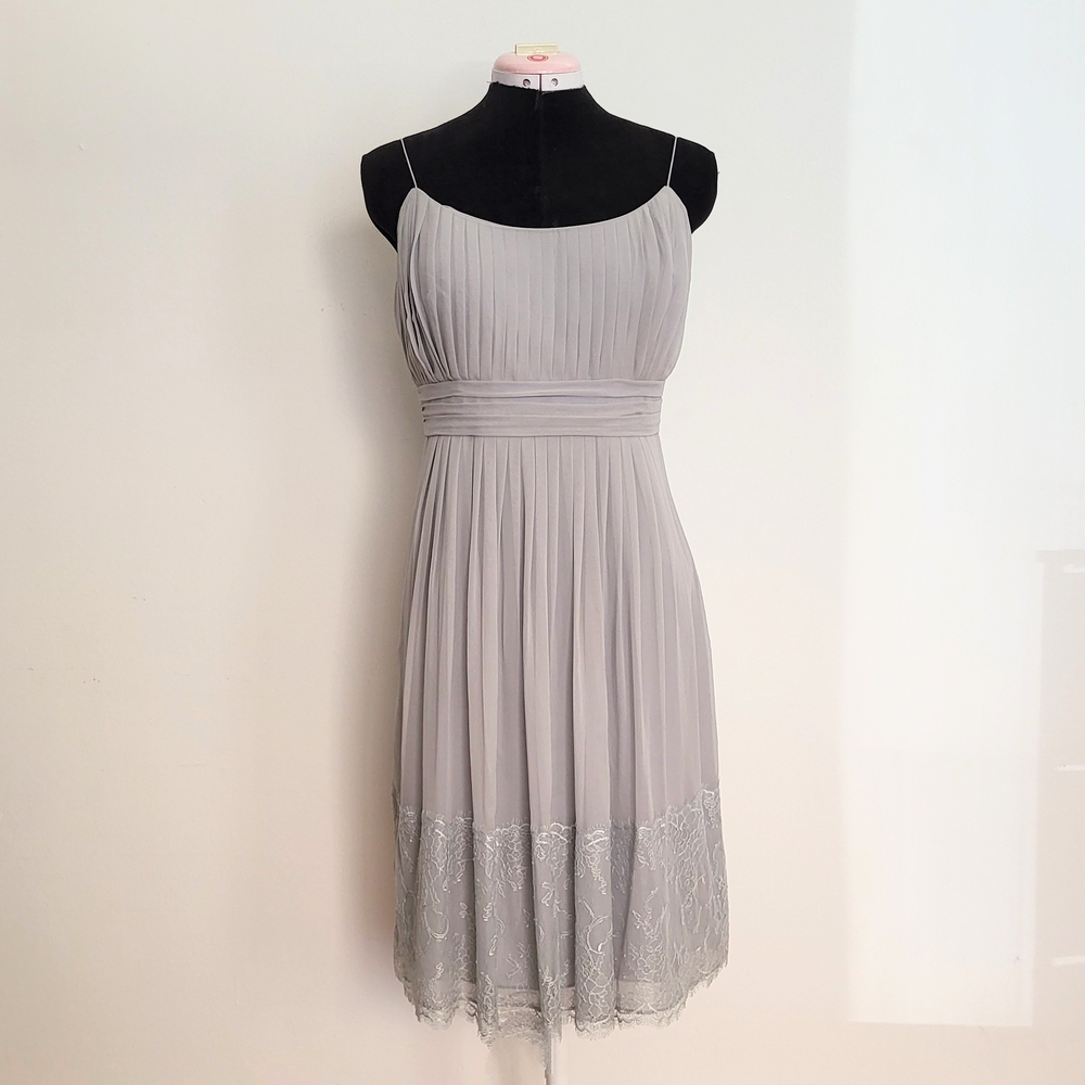 Ann Taylor Light Gray Midi Dress